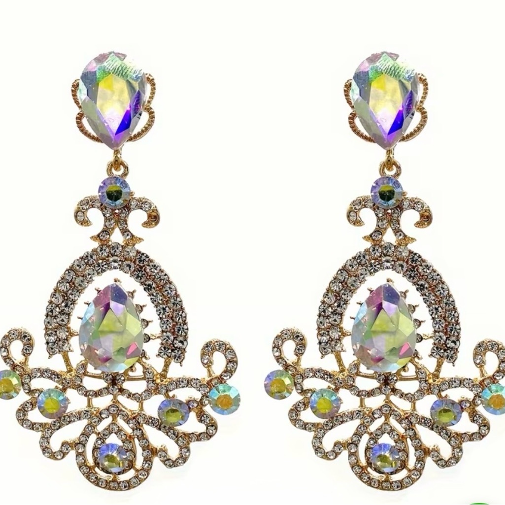 Elegant Gold And Crystal Drop Earrings